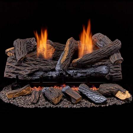 DULUTH FORGE Vent Free Dual Fuel Log Set - 24 In. Stacked Red Oak, 33,000 Btu DLS-24T-2